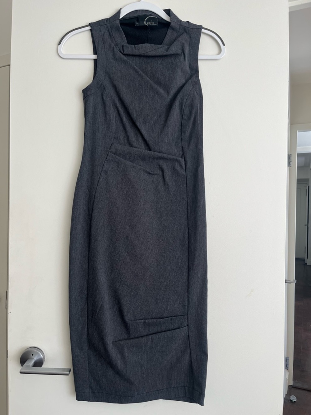 Porto Midi Sheath Dress in Charcoal